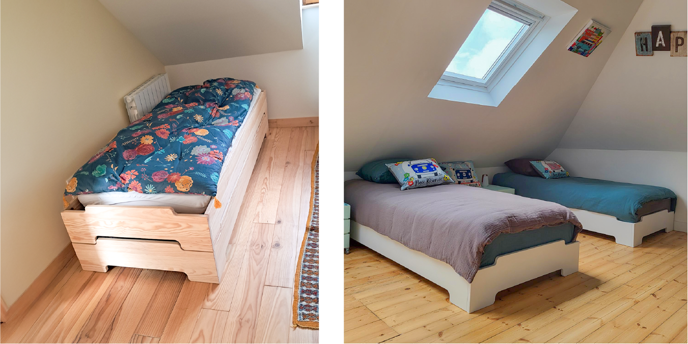 Camas apilables de madera maciza